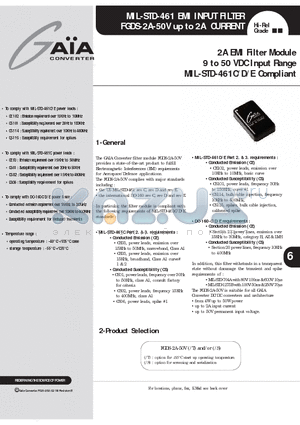 MIL-STD-461C datasheet - 2A EMI Filter Module