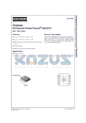 FDS8896 datasheet - N-Channel PowerTrench MOSFET