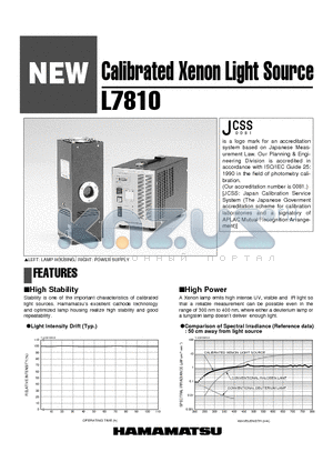 L7810 datasheet - Calibrated Xenon Light Source