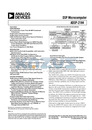 ADSP2184 datasheet - DSP Microcomputer