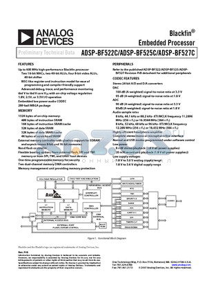 ADSPBF527KBCZENGC1 datasheet - Embedded Processor