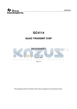 GC4114 datasheet - QUAD TRANSMIT CHIP