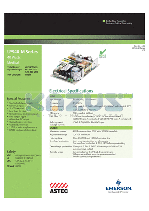 LPS42-M datasheet - 40 Watts Medical