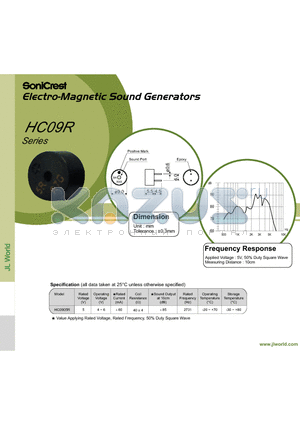 HC0905R datasheet - Electro-Magnetic Sound Generators