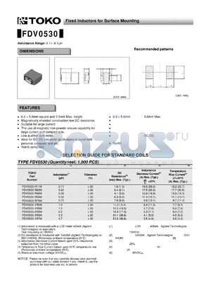 FDV0530-R20M datasheet - Fixed Inductors for Surface Mounting