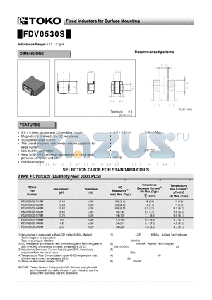 FDV0530S-1R5M datasheet - Fixed Inductors for Surface Mounting