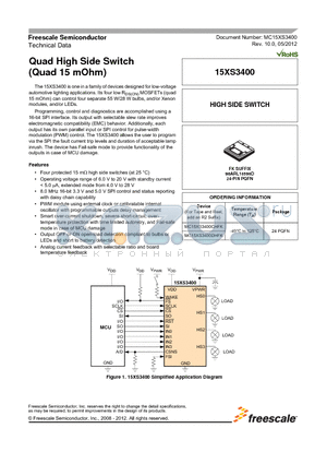 MC15XS3400CHFK datasheet - Quad High Side Switch (Quad 15 mOhm)
