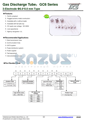 GC63R090NB datasheet - 3-Electrode 6.08.0 mm Type