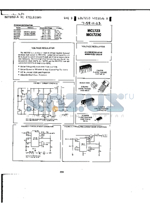 MC1723G datasheet - VOLTAGE REGULATOR