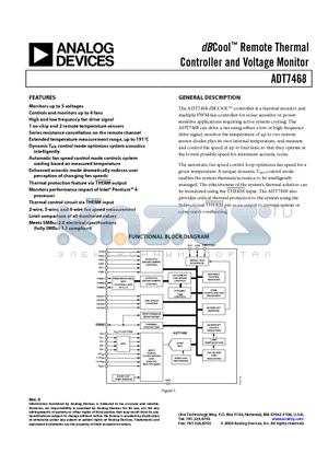 ADT7468 datasheet - dBCool Remote Thermal Controller and Voltage Monitor