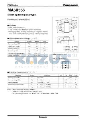 MA556 datasheet - Silicon epitaxial planar type