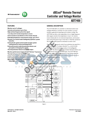 ADT7468 datasheet - dBCool^ Remote Thermal Controller and Voltage Monitor