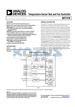 ADT7470 datasheet - Temperature Sensor Hub and Fan Controller