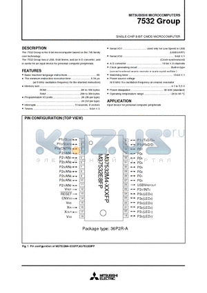 M37532E8FP datasheet - SINGLE-CHIP 8-BIT CMOS MICROCOMPUTER