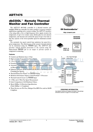 ADT7475_1110 datasheet - dbCOOL Remote Thermal Monitor and Fan Controller