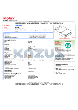 70066-0106 datasheet - 2.54mm (.100