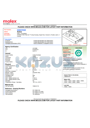 70066-0178 datasheet - 2.54mm (.100