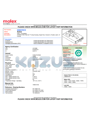 70066-0188 datasheet - 2.54mm (.100