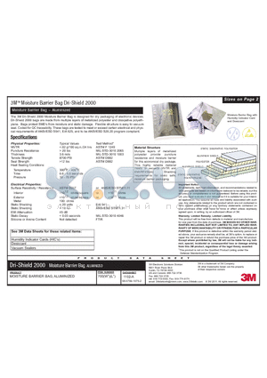 70068 datasheet - MOISTURE BARRIER BAG, ALUMINIZED