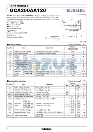 GCA200AA120 datasheet - IGBT MODULE