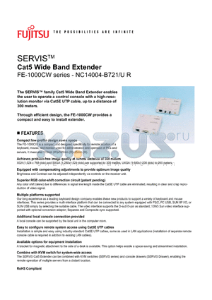 FE-1000CW datasheet - Cat5 Wide Band Extender