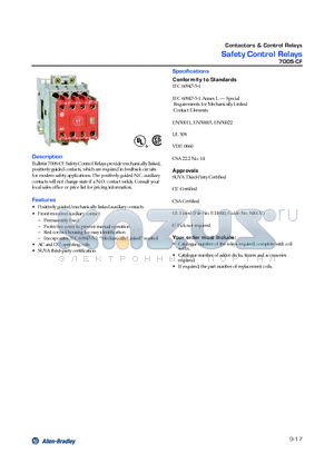 700S-CF530XC datasheet - Safety Control Relays