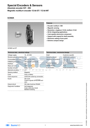 GCM2K datasheet - Special Encoders & Sensors