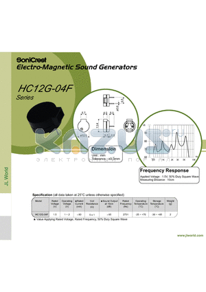 HC12G-04F datasheet - Electro-Magnetic Sound Generators