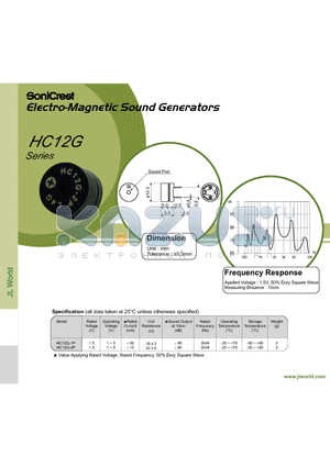 HC12G-1P datasheet - Electro-Magnetic Sound Generators