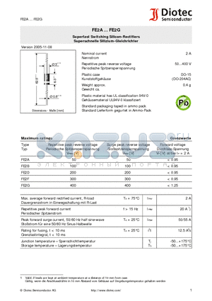 FE2B datasheet - Superfast Switching Silicon-Rectifiers