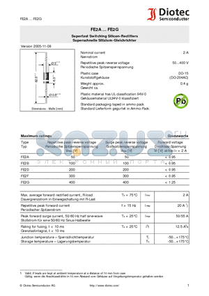 FE2F datasheet - Superfast Switching Silicon-Rectifiers