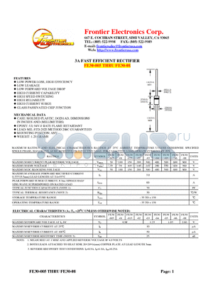 FE30-01 datasheet - 3A FAST EFFICIENT RECTIFIER