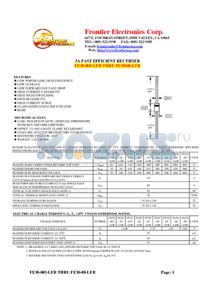 FE30-05-LFR datasheet - 3A FAST EFFICIENT RECTIFIER