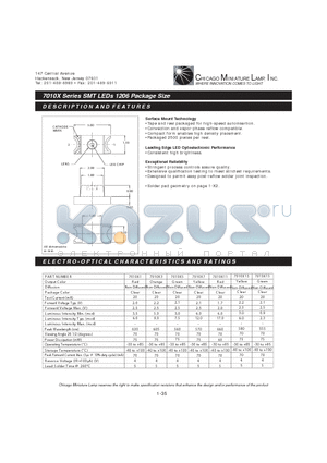 7010X3 datasheet - SMT LEDs 1206 Package Size