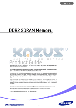 M378T2863FBS datasheet - DDR2 SDRAM Memory