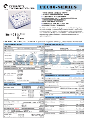 FEC30-12D12 datasheet - FEC30