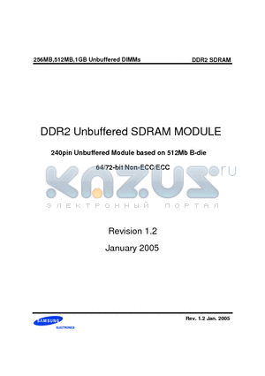 M378T3354BG0-CD5/CC datasheet - DDR2 Unbuffered SDRAM MODULE