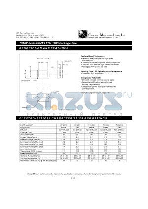 7016X3 datasheet - SMT LEDs 1208 Package Size