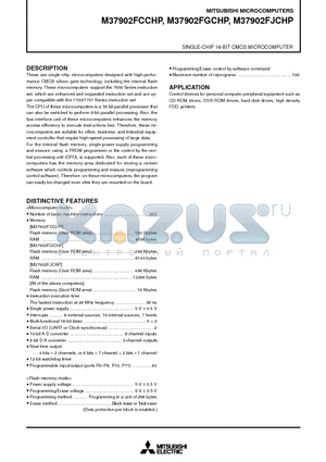 M37902FCCHP datasheet - SINGLE-CHIP 16-BIT CMOS MICROCOMPUTER