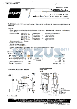 L78MR08 datasheet - 5 to 12V 0.5A  5-Pin Voltage Regulators with Reset Function