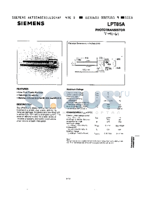 LPT85A datasheet - PHOTOTRANSISTOR