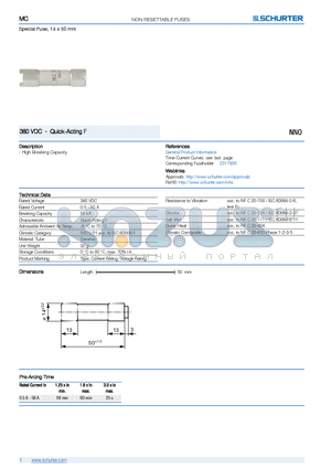 7020.8110 datasheet - Special Fuse, 14 x 50 mm