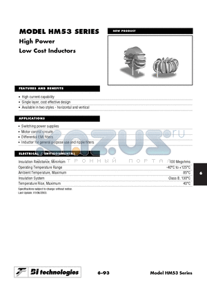 HM53-001R8H datasheet - High Power Low Cost Inductors