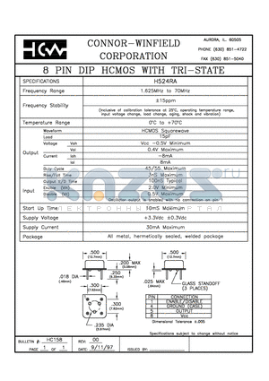 HC158 datasheet - 8 PIN DIP HCMOS WITH TRI - STATE