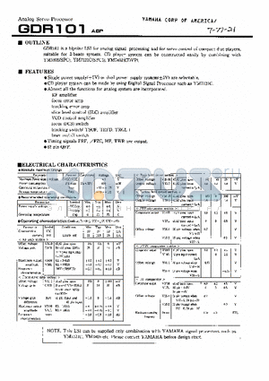 GDR101 datasheet - Analog Servo Processor