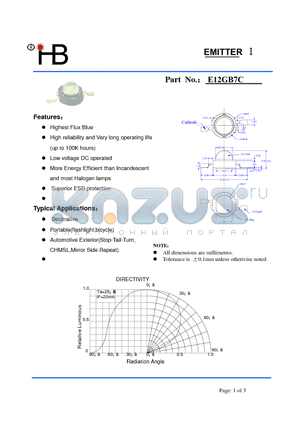 E12GB7C datasheet - Highest Flux Blue