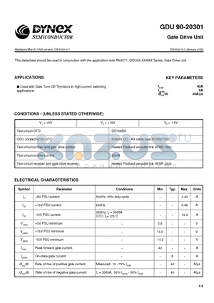 GDU90-20301 datasheet - Gate Drive Unit