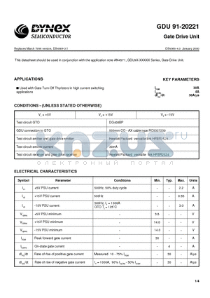 GDU91-20221 datasheet - Gate Drive Unit