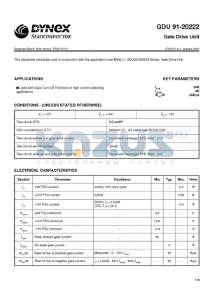 GDU91-20222 datasheet - Gate Drive Unit