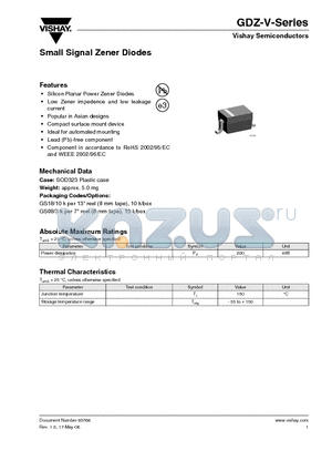 GDZ10B-V datasheet - Small Signal Zener Diodes